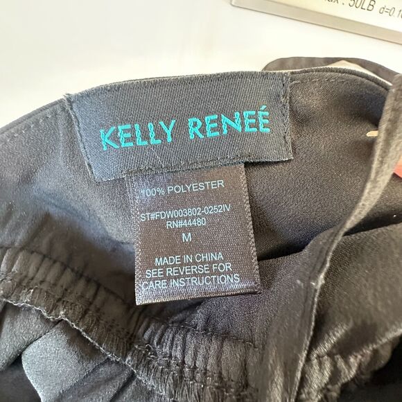 Kelly Renee Jet Black Wrap Sexy VNeck Spaghetti Halter Top Jumpsuit Romper M - Picture 7 of 13